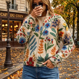 Heike™ | Cardigan mit Folklore-Blumen