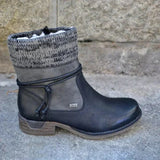 Marga | Strick-Stiefelette mit Stulpe und Schnürung