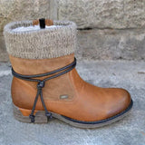 Marga | Strick-Stiefelette mit Stulpe und Schnürung